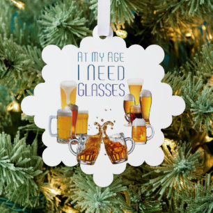SlipperyJoe's beer glasses pilsner glasses steins Tree Decoration Card
