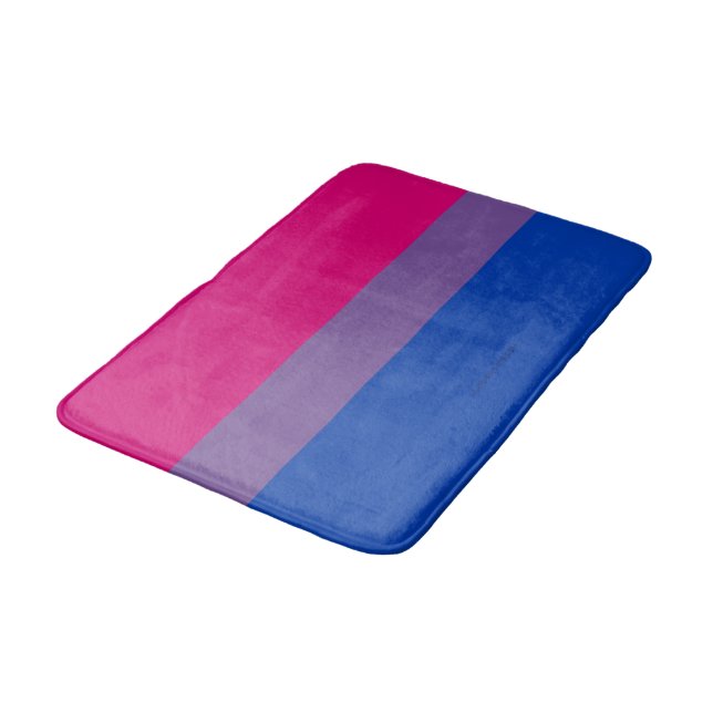 SlipperyJoe's Bisexual Pride Flag colors magenta l Bath Mat (Angled)