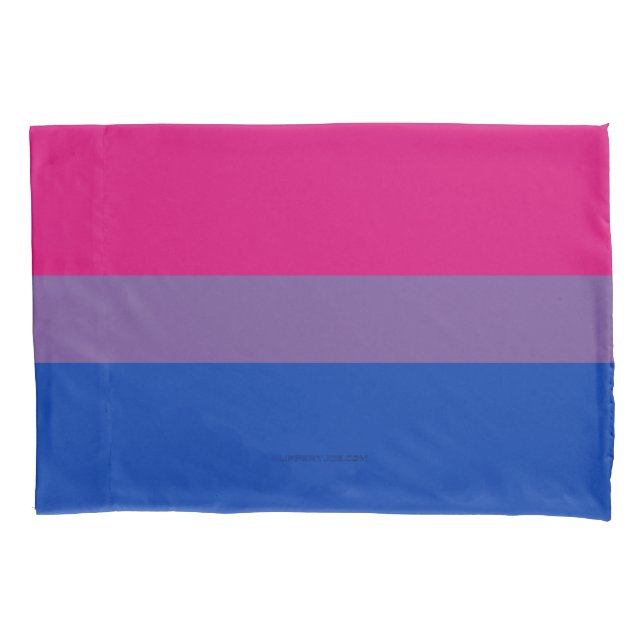 SlipperyJoe's Bisexual Pride Flag colors magenta l Pillowcase (Front)
