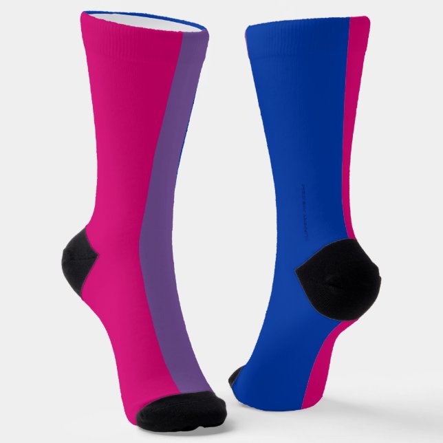 SlipperyJoe's Bisexual Pride Flag colors magenta l Socks (Angled)