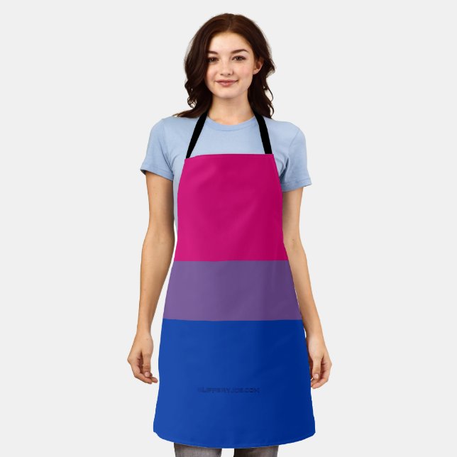 SlipperyJoe's Bisexual Pride Flag colours magenta  Apron (Worn)