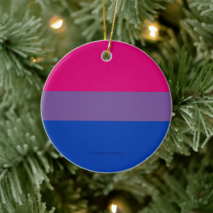 SlipperyJoe's Bisexual Pride Flag colours magenta  Ceramic Ornament