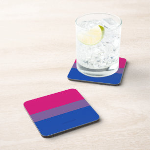 SlipperyJoe's Bisexual Pride Flag colours magenta  Coaster