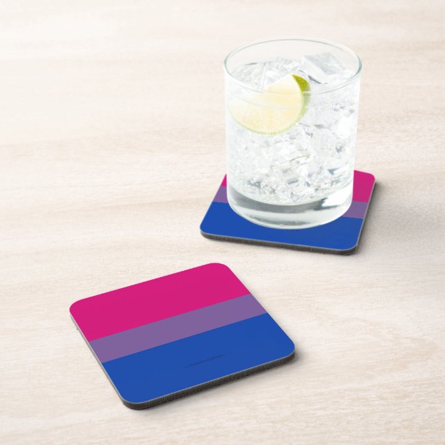 SlipperyJoe's Bisexual Pride Flag colours magenta  Coaster (Right Side)