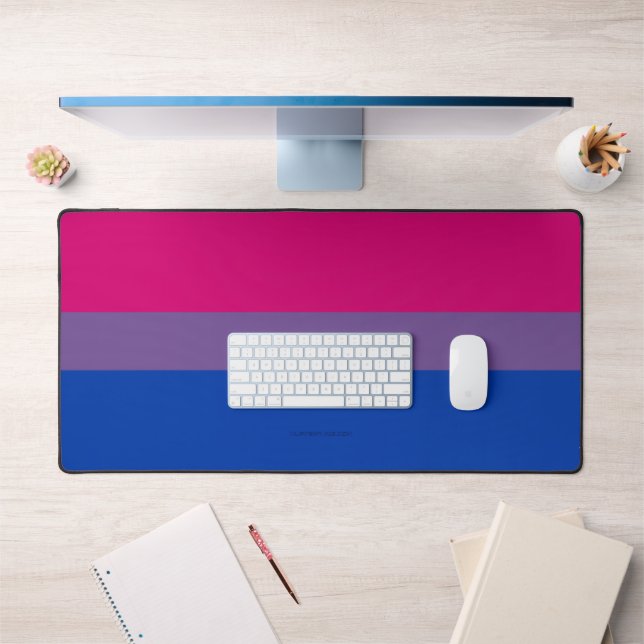 SlipperyJoe's Bisexual Pride Flag colours magenta  Desk Mat (Office 1)