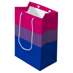 SlipperyJoe's Bisexual Pride Flag colours magenta Medium Gift Bag