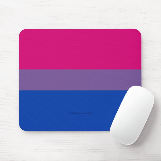 SlipperyJoe's Bisexual Pride Flag colours magenta  Mouse Pad (With Mouse)