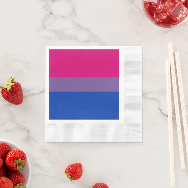 SlipperyJoe's Bisexual Pride Flag colours magenta  Napkin (Insitu)