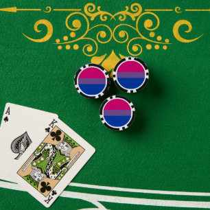SlipperyJoe's Bisexual Pride Flag colours magenta Poker Chips