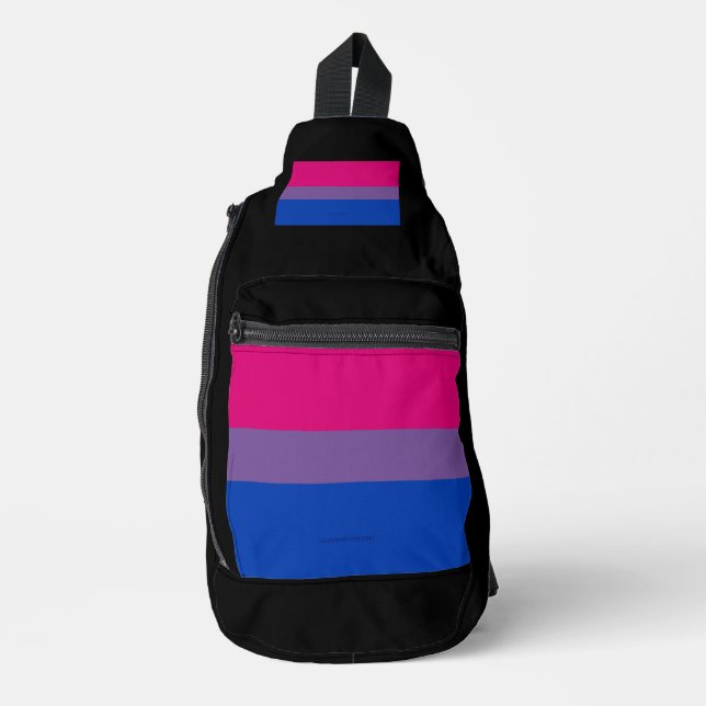 SlipperyJoe's Bisexual Pride Flag colours magenta  Sling Bag (Front)