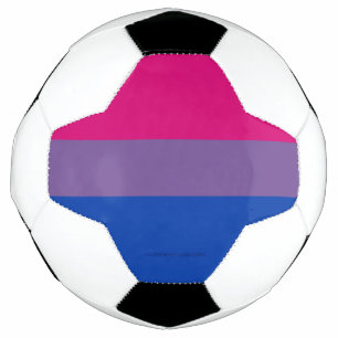 SlipperyJoe's Bisexual Pride Flag colours magenta Soccer Ball