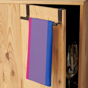 SlipperyJoe's Bisexual Pride Flag colours magenta Tea Towel