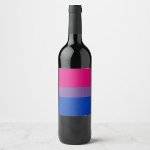 SlipperyJoe's Bisexual Pride Flag colours magenta  Wine Label