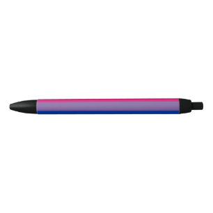 SlipperyJoe's Bisexual Pride Flag lavender-pink bl Black Ink Pen
