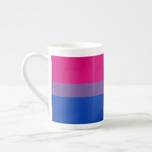 SlipperyJoe's Bisexual Pride Flag lavender-pink bl Bone China Mug