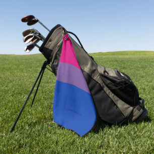 SlipperyJoe's Bisexual Pride Flag lavender-pink bl Golf Towel