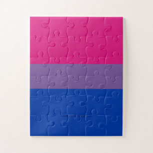SlipperyJoe's Bisexual Pride Flag lavender-pink bl Jigsaw Puzzle