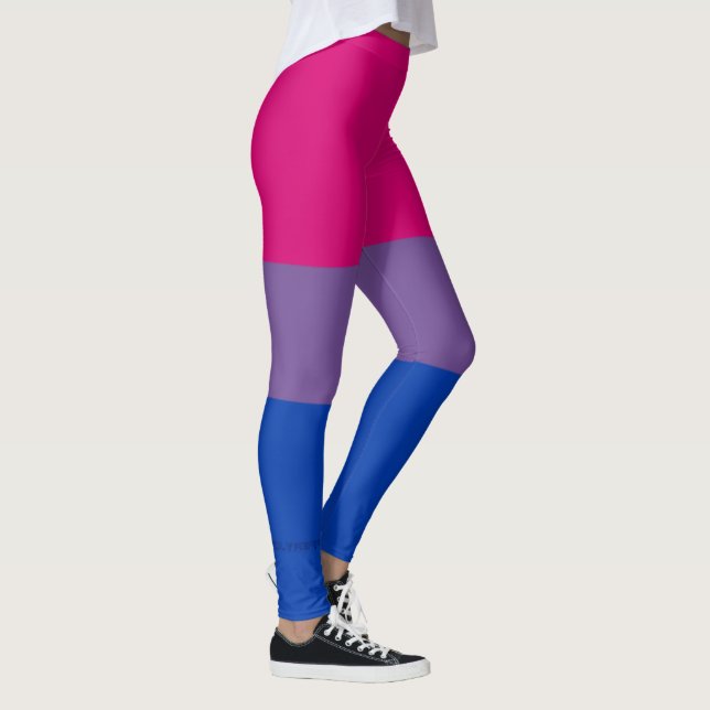 SlipperyJoe's Bisexual Pride Flag lavender-pink bl Leggings (Right)