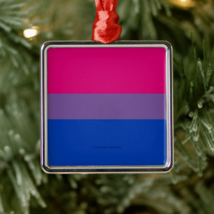 SlipperyJoe's Bisexual Pride Flag lavender-pink bl Metal Ornament