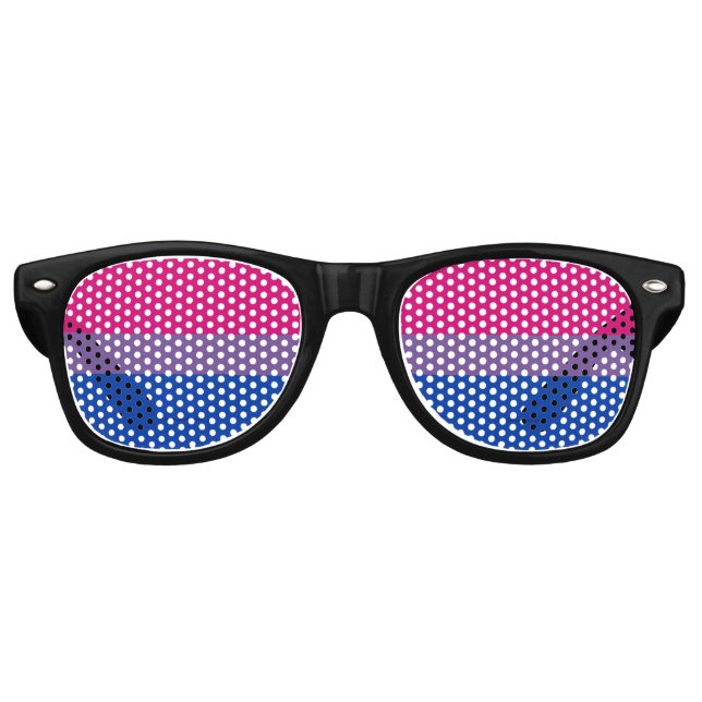 SlipperyJoe's Bisexual Pride Flag lavender-pink bl Retro Sunglasses (Front)