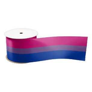SlipperyJoe's Bisexual Pride Flag lavender-pink bl Satin Ribbon