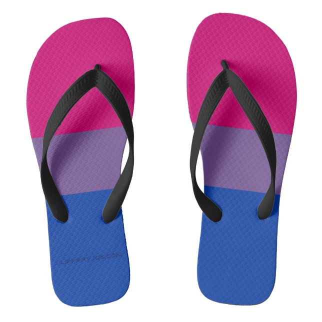 SlipperyJoe's Bisexual Pride Flag lavender-pink bl Thongs (Footbed)