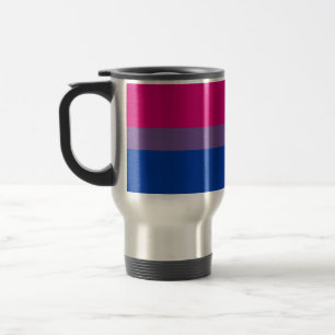 SlipperyJoe's Bisexual Pride Flag lavender-pink bl Travel Mug