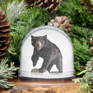 SlipperyJoe's black bear thick dark fur majestic r Snowglobe