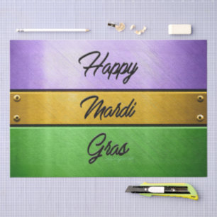 SlipperyJoe's bold Mardi Gras theme purple gold gr Tissue Paper