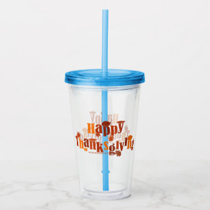 SlipperyJoe's bright festive Thanksgiving graphic Acrylic Tumbler