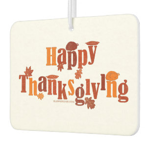 SlipperyJoe's bright festive Thanksgiving graphic Car Air Freshener