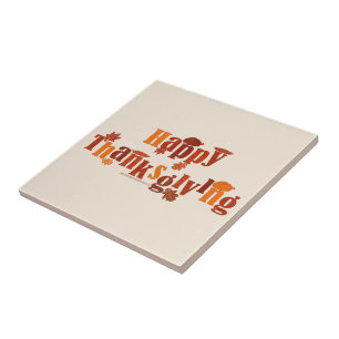 SlipperyJoe's bright festive Thanksgiving graphic Ceramic Tile