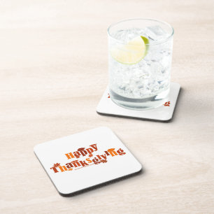 SlipperyJoe's bright festive Thanksgiving graphic Coaster