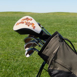 SlipperyJoe's bright festive Thanksgiving graphic Golf Head Cover