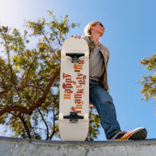 SlipperyJoe's bright festive Thanksgiving graphic Skateboard