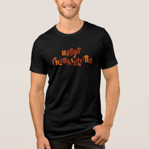 SlipperyJoe's bright festive Thanksgiving graphic  Tri-Blend Shirt