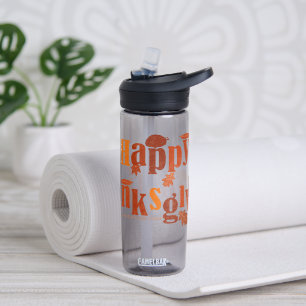 SlipperyJoe's bright festive Thanksgiving graphic Water Bottle