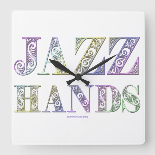 SlipperyJoe's broadway musical Jazz Hands queer ca Square Wall Clock (Front)