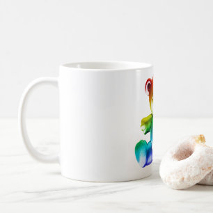 SlipperyJoe's brushed metal teddy bear rainbow gra Coffee Mug