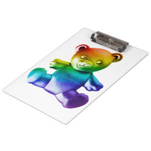 SlipperyJoe's brushed metal teddy bear smooth grad Clipboard