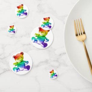 SlipperyJoe's brushed metal teddy bear smooth grad Confetti
