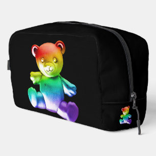 SlipperyJoe's brushed metal teddy bear smooth grad Dopp Kit
