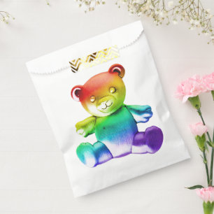 SlipperyJoe's brushed metal teddy bear smooth grad Favour Bag