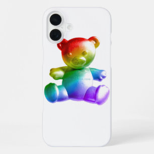 SlipperyJoe's brushed metal teddy bear smooth grad iPhone 16 Plus Case