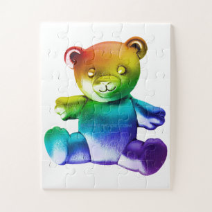 SlipperyJoe's brushed metal teddy bear smooth grad Jigsaw Puzzle