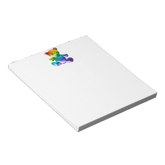 SlipperyJoe's brushed metal teddy bear smooth grad Notepad (Angled)