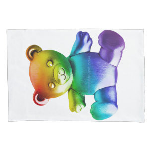 SlipperyJoe's brushed metal teddy bear smooth grad Pillowcase