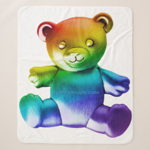 SlipperyJoe's brushed metal teddy bear smooth grad Sherpa Blanket