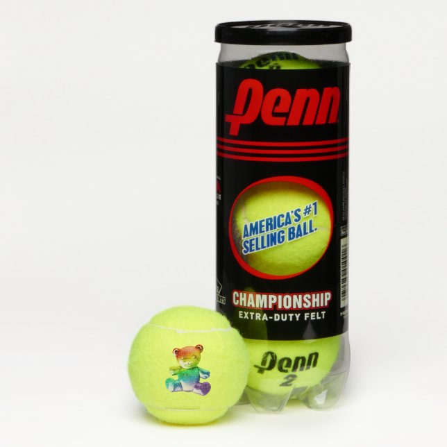 SlipperyJoe's brushed metal teddy bear smooth grad Tennis Balls (Box)