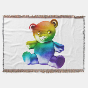 SlipperyJoe's brushed metal teddy bear smooth grad Throw Blanket